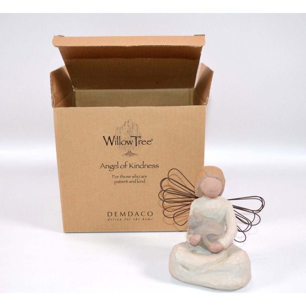 Willow‎ Tree  ANGEL OF KINDNESS Figurine Girl Holding a Cat 3"